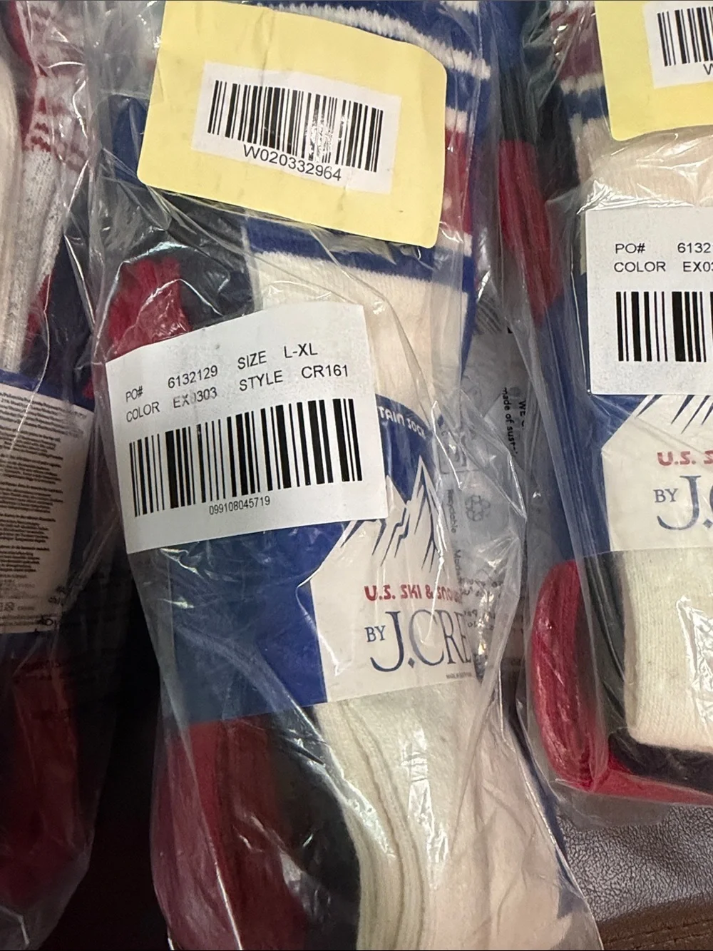J. Crew Three-Pack Knee Socks - Navy, White & Red snowboard unisex